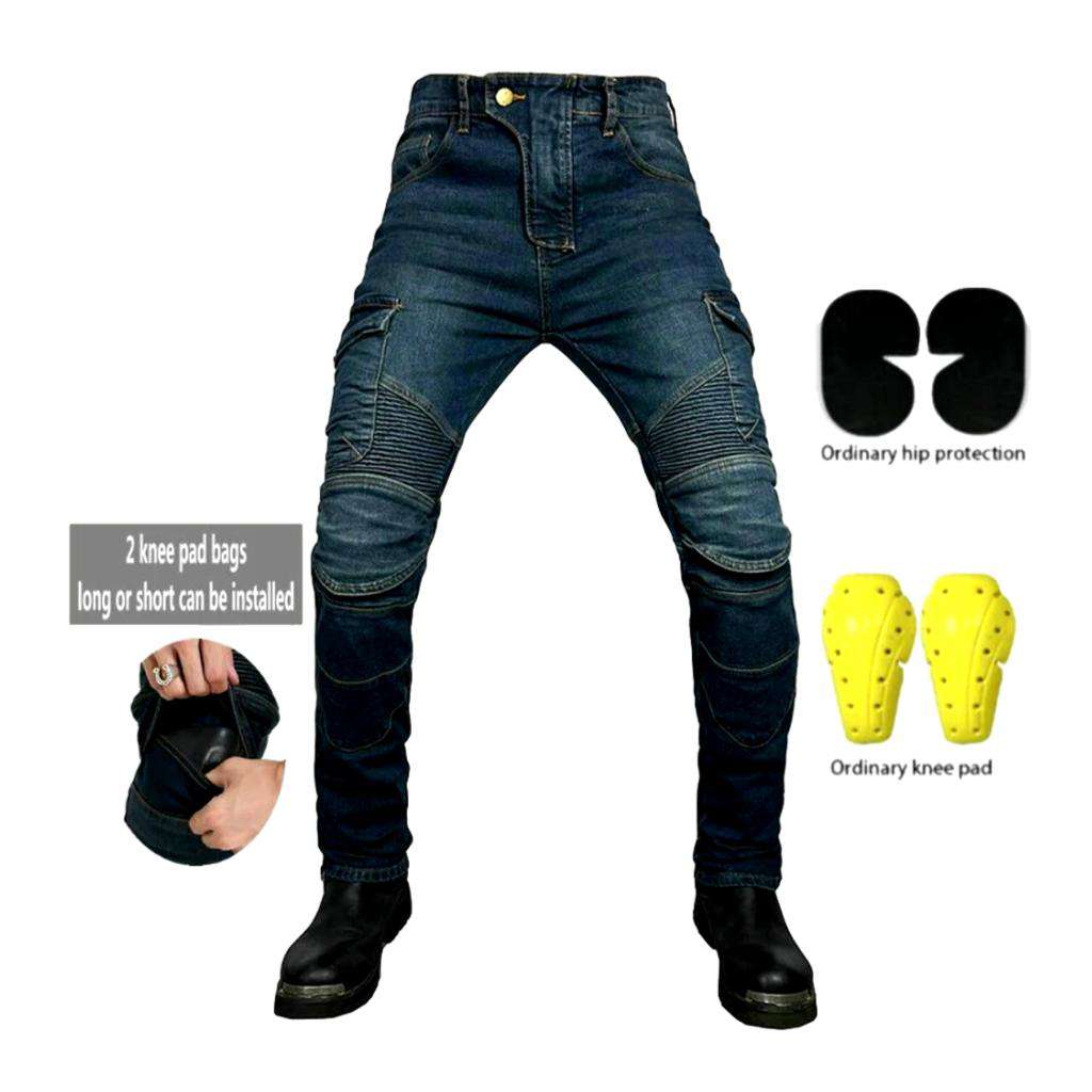 Elastic cargo men biker jeans