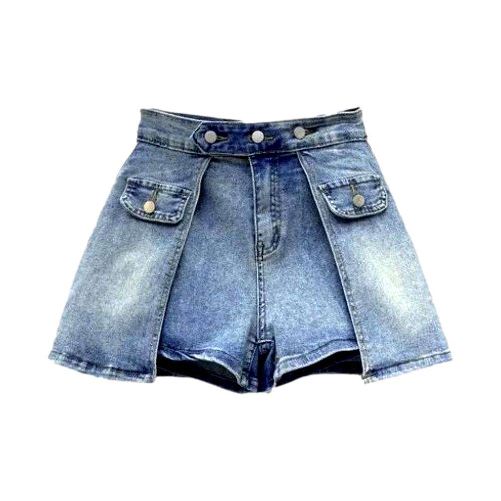 Layered women denim skort