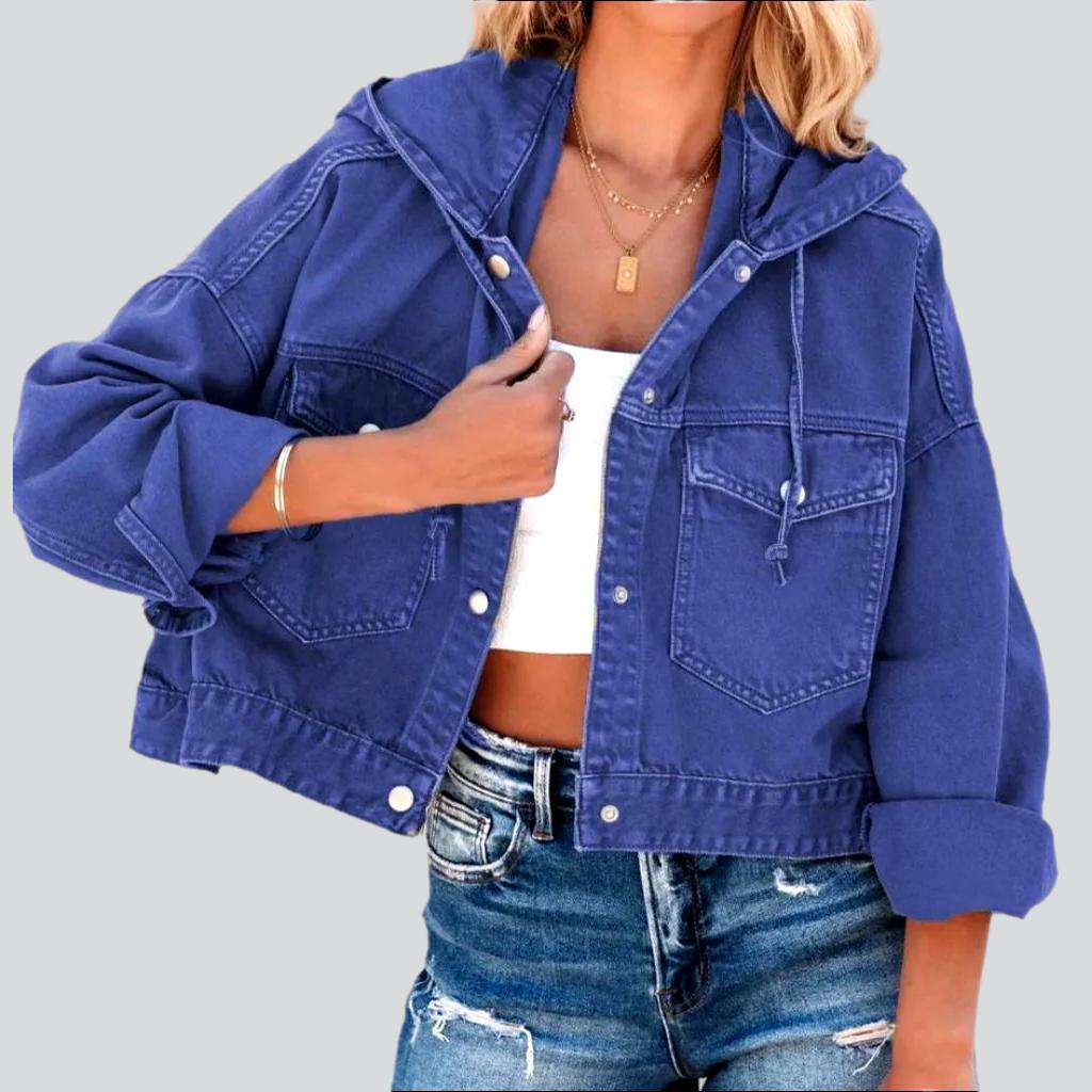 Short vintage jean jacket for ladies