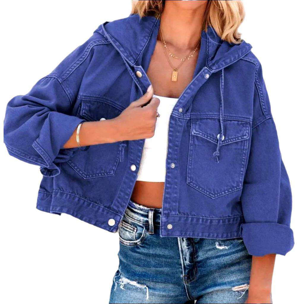 Short vintage jean jacket for ladies