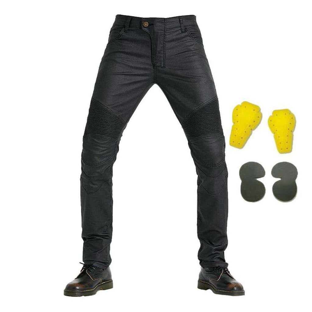 Vaqueros biker de denim revestido para hombre