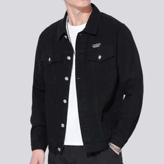 Back-print regular men jean jacket