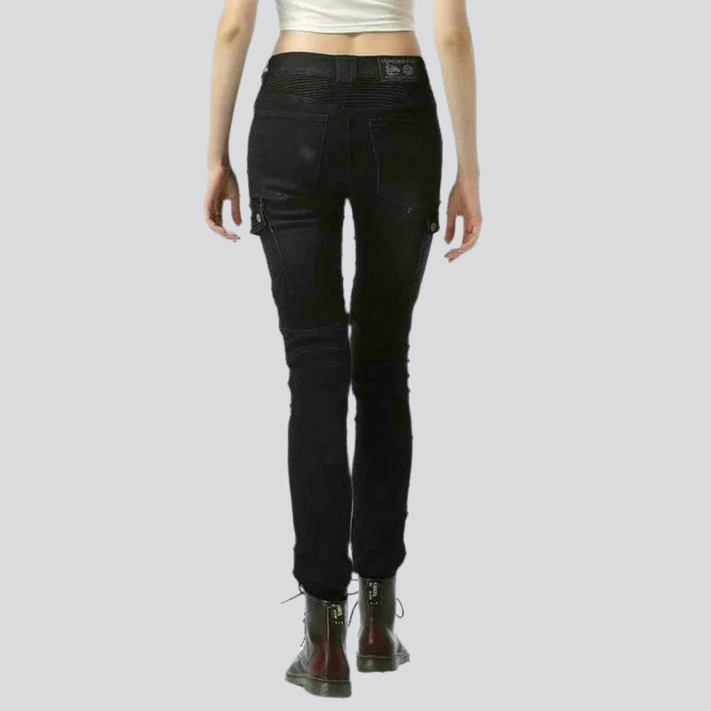 Protective women biker jeans