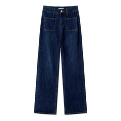 Straight pocket women straight jeans