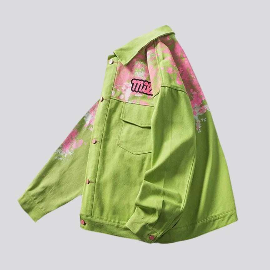 Chaqueta vaquera para hombre pintada en contraste