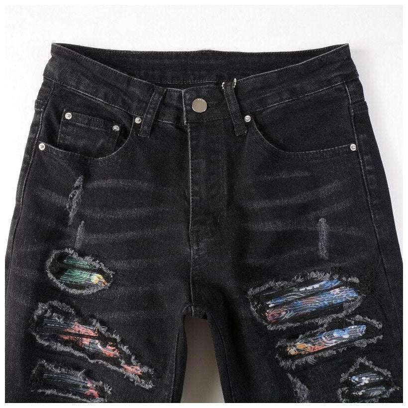 Fashion color ripped men jeans