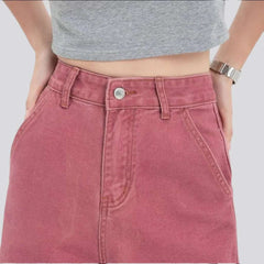 Fuchsia color baggy women jeans