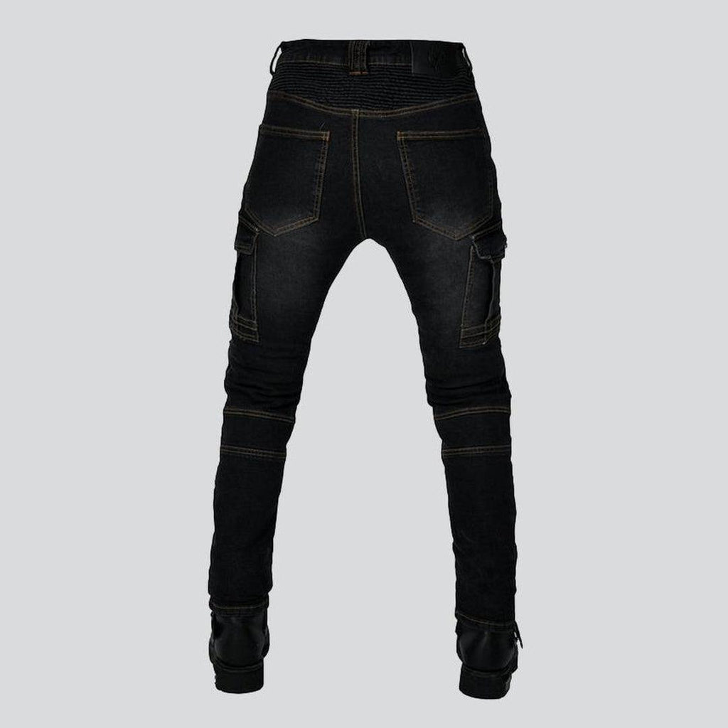 Men moto jeans with zippers