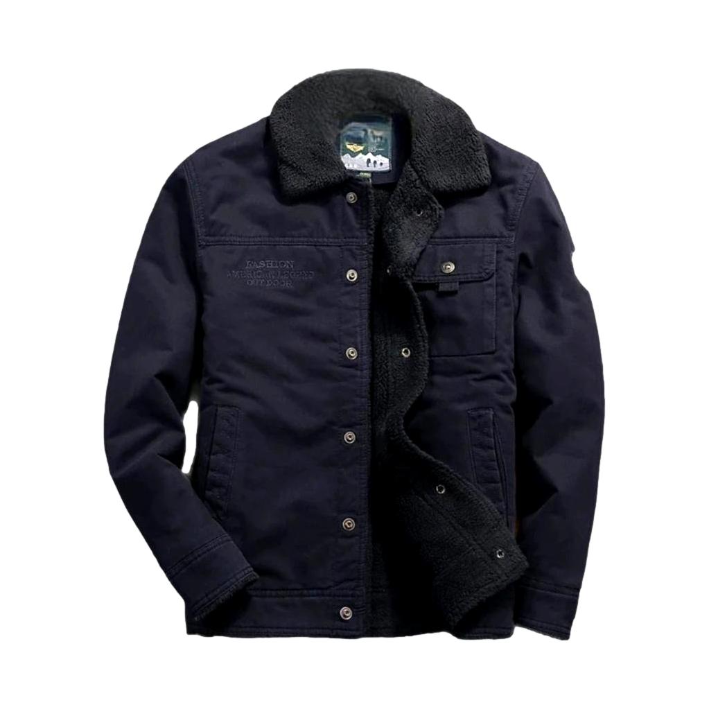 Sherpa color men denim jacket