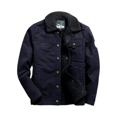 Sherpa color men denim jacket