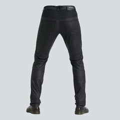 Coated denim men biker jeans