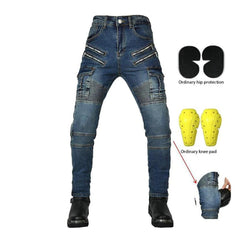 Men moto jeans with zippers