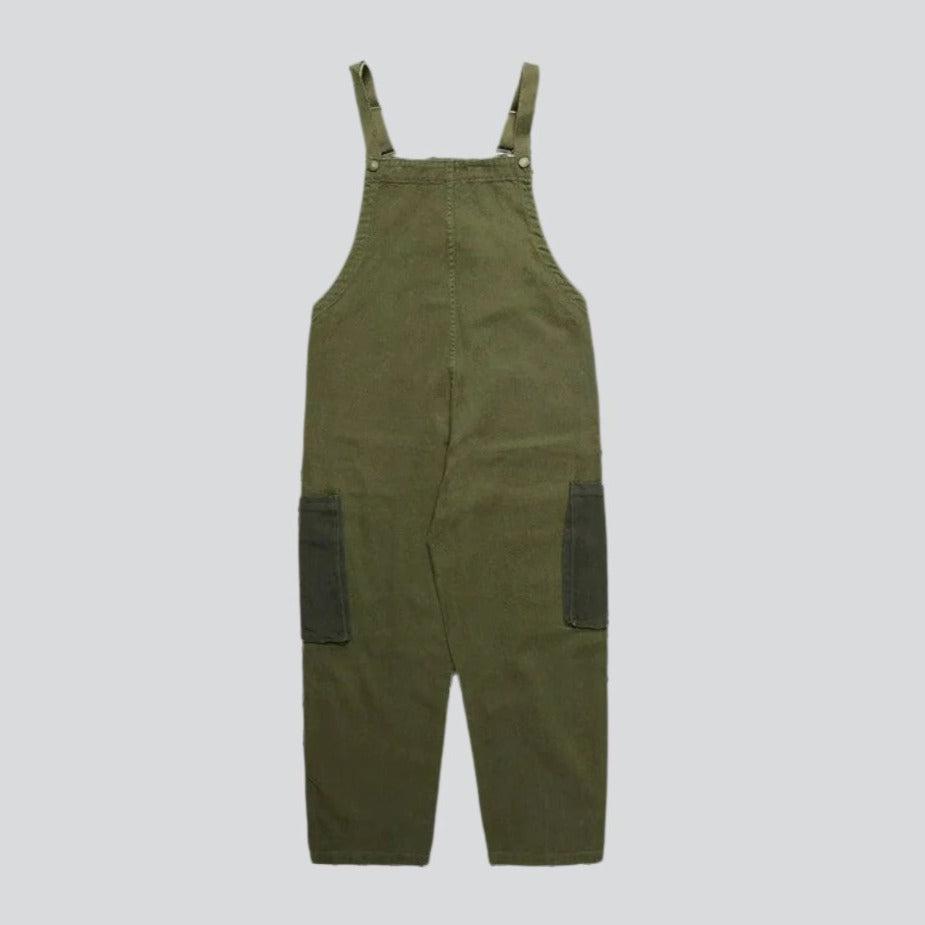 Workwear khaki men denim dungaree