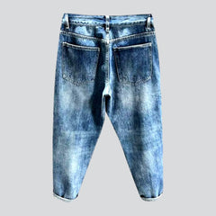Trendy style frayed men jeans