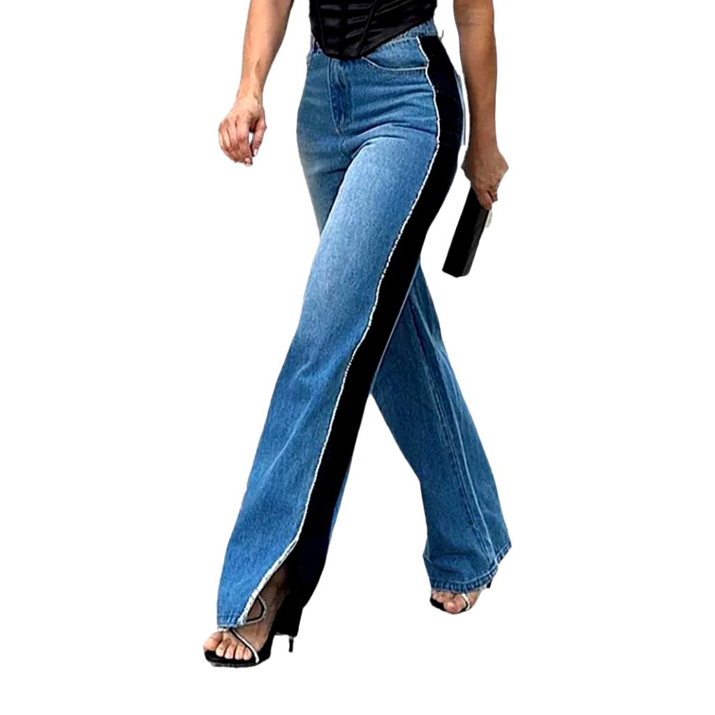 Straight mid-waist jeans for women