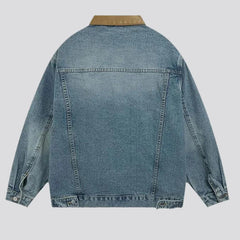 Street-Jeansjacke mit braunem Kragen für Herren