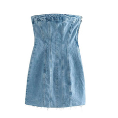 Body con mini denim dress