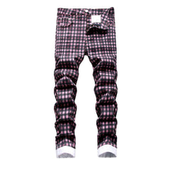 Checkered violet men jeans