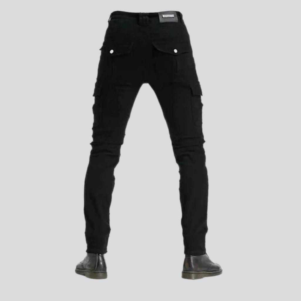 Protective cargo men biker jeans