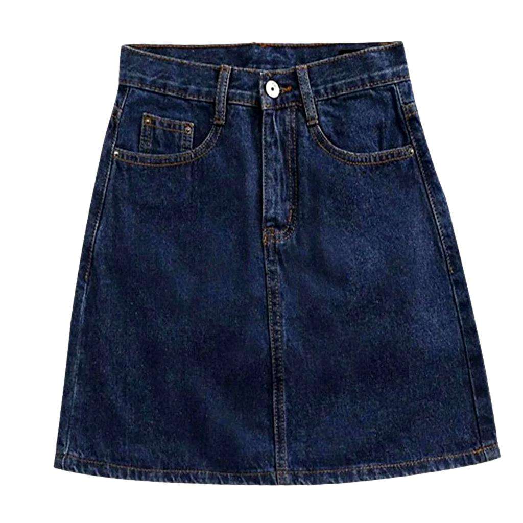 High waist casual denim skirt