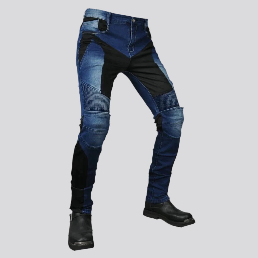 Color protective men moto jeans