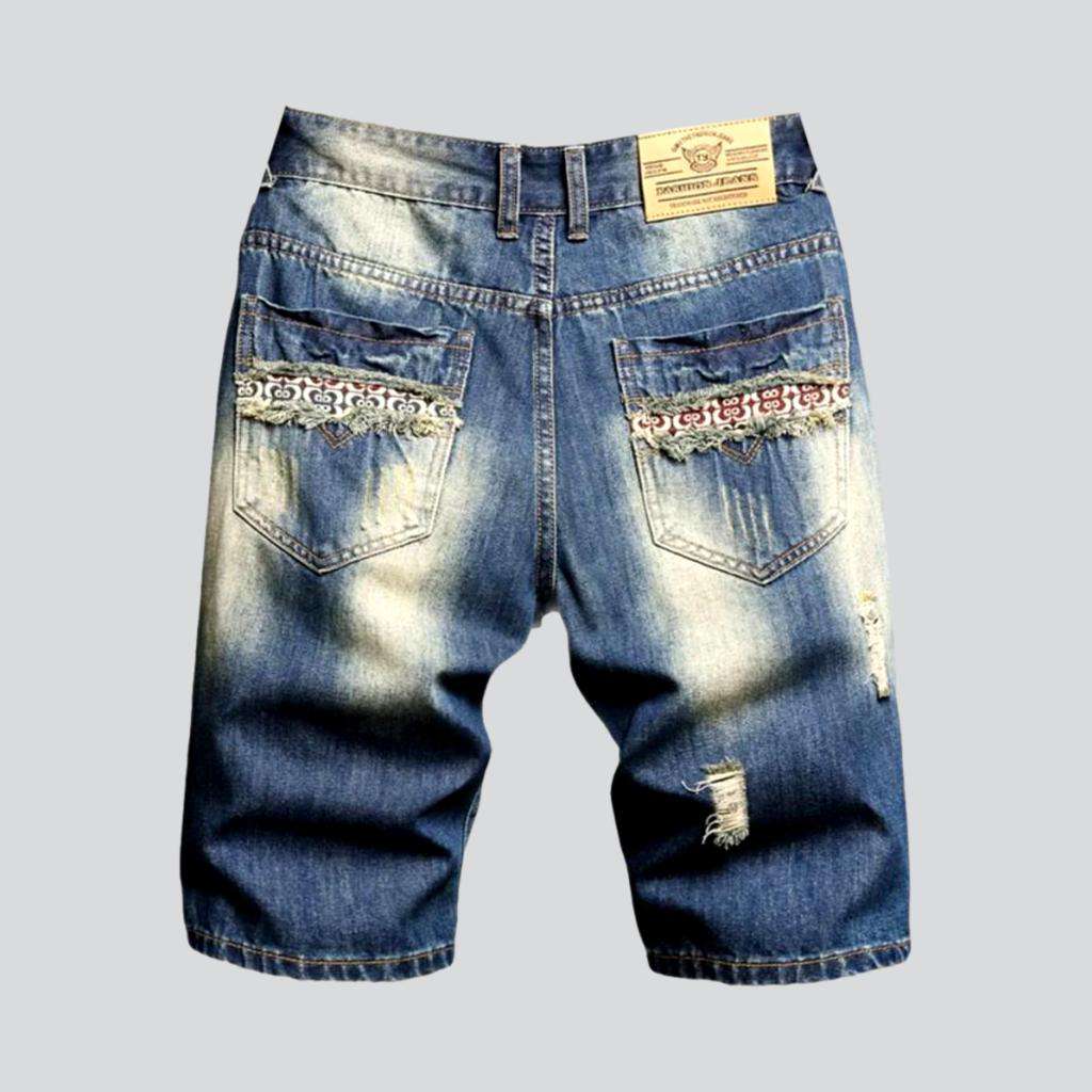 Pantalones cortos vaqueros desgastados para hombre