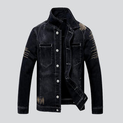 Seam embroidery men denim jacket