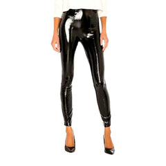 Latex shiny women denim pants