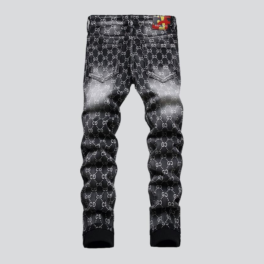 Ornament print jeans for men