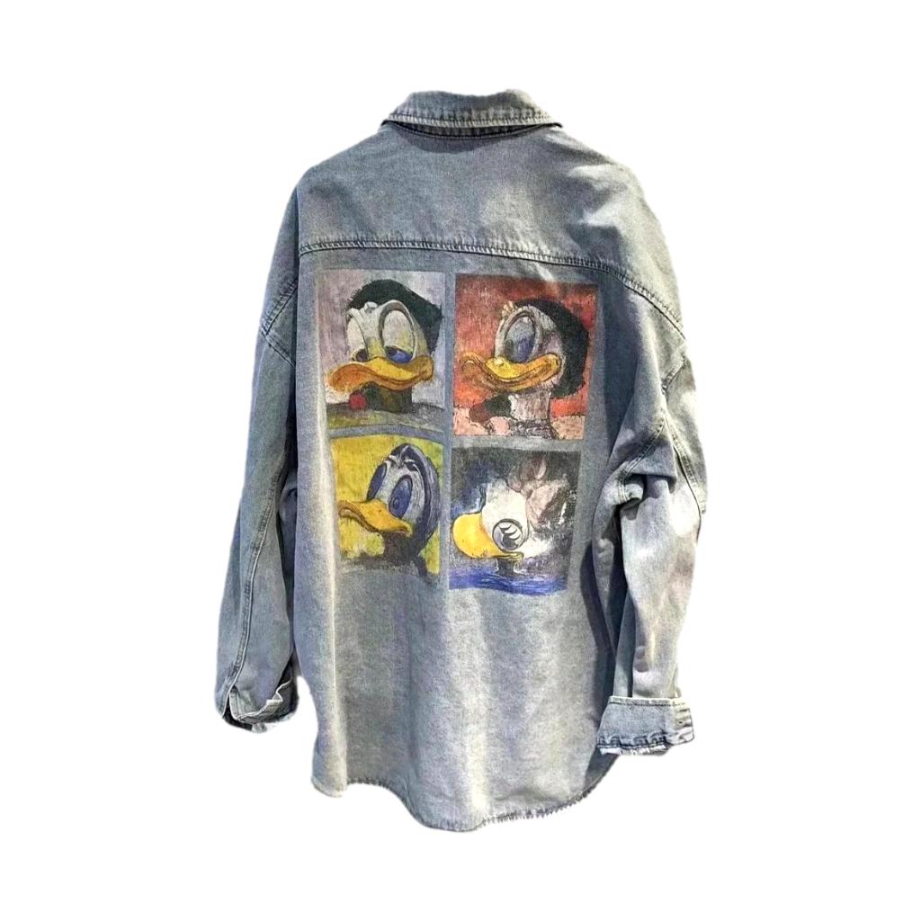 Chaqueta vaquera vintage pintada para mujer