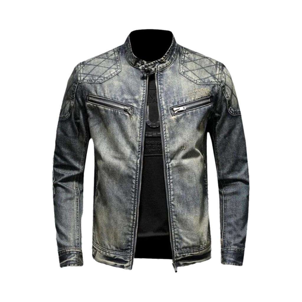 Biker-Bomber-Jeansjacke für Herren