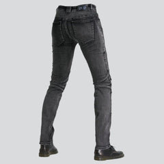 Protective grey men biker jeans