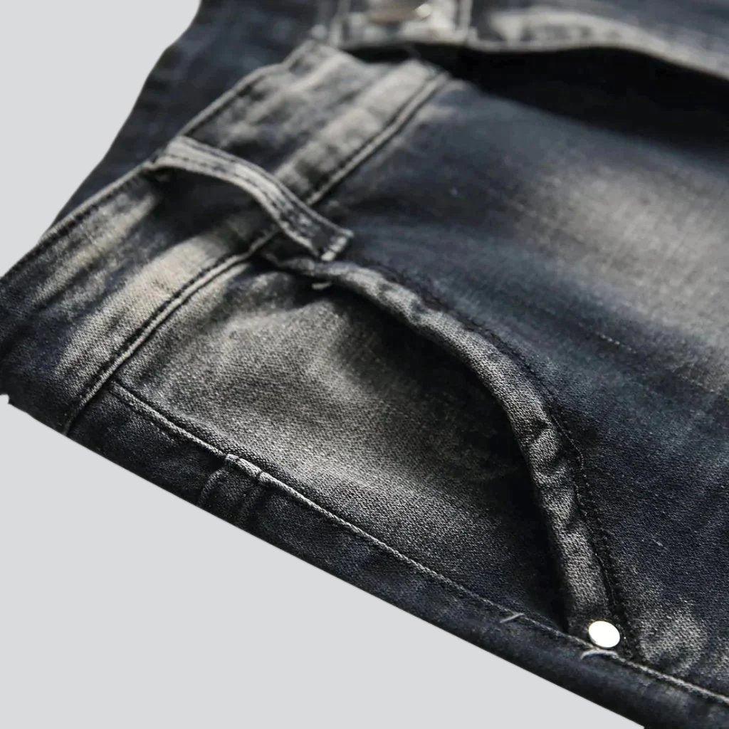 Patched jeans for young men