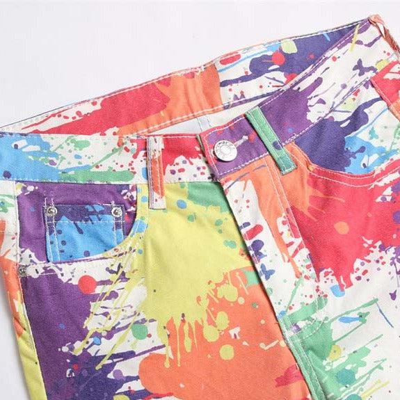 Paint splatter print men jeans