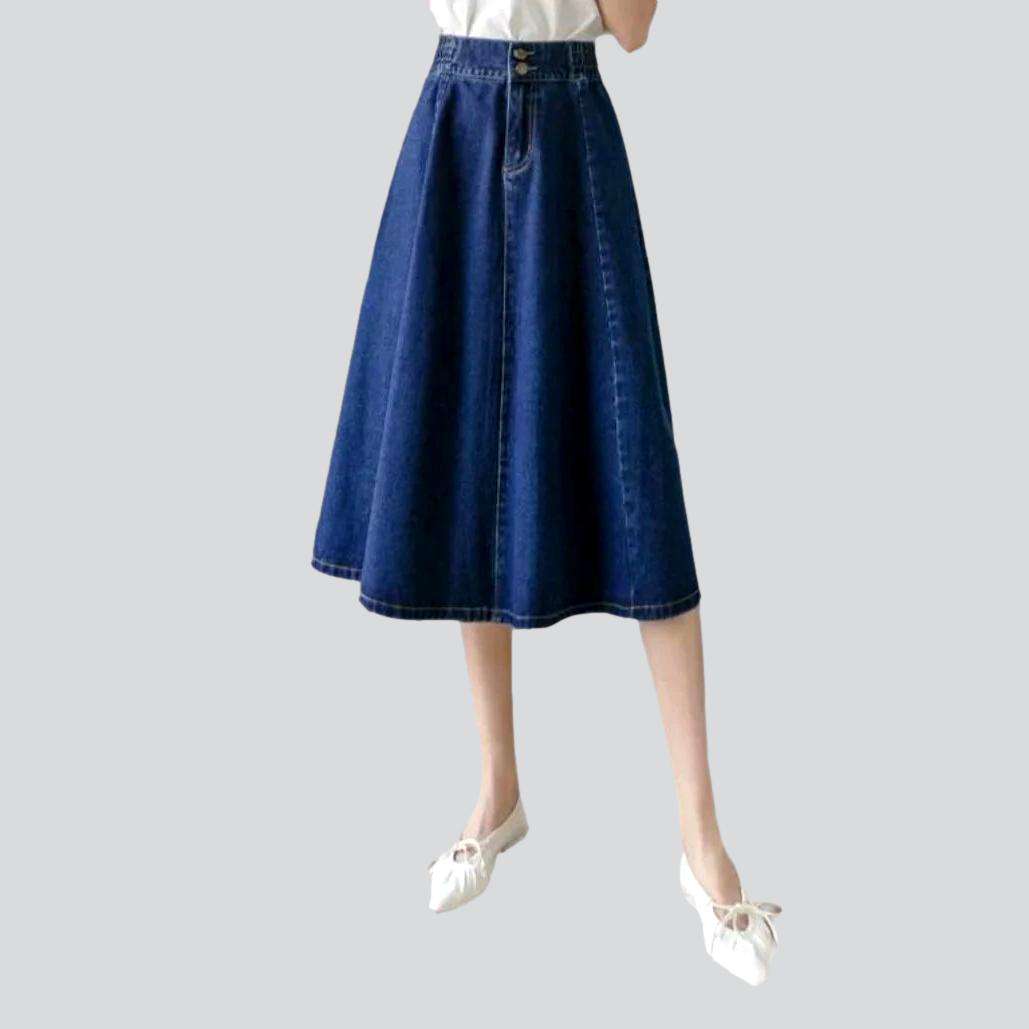 Elegant denim skirt with rubber