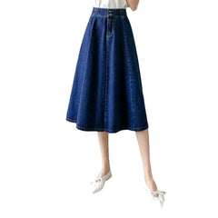 Elegant denim skirt with rubber