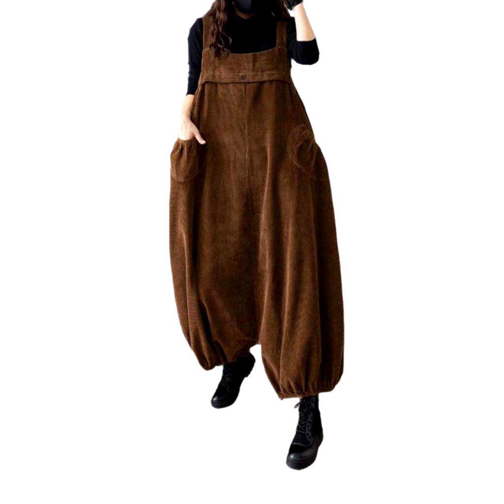 Corduroy winter women denim jumpsuit