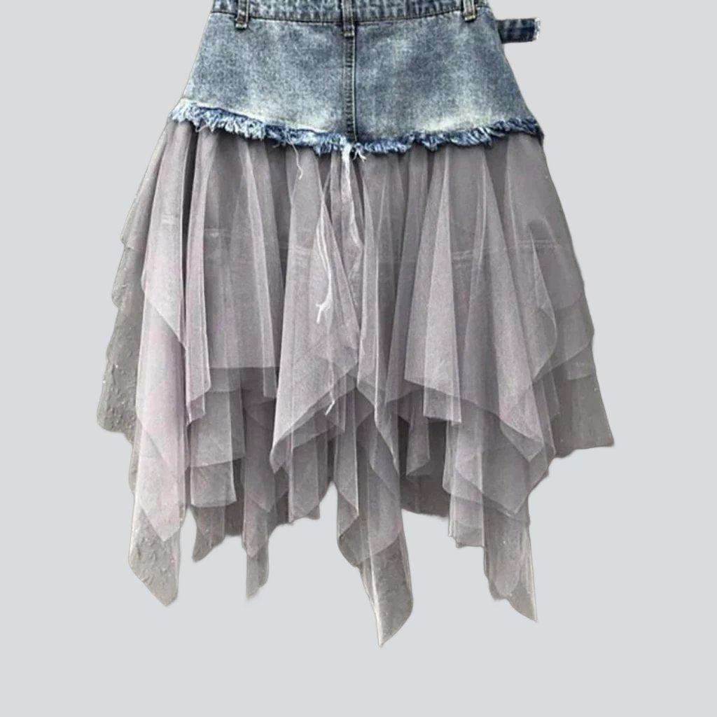 Fills midi fashion denim skirt