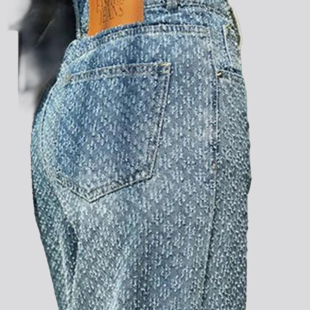 Ornament Stickerei Weite Damen Jeans