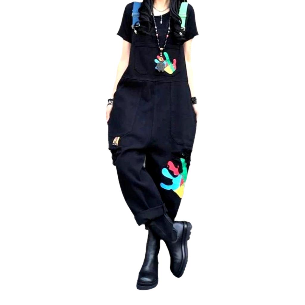 Color y2k denim jumpsuit for ladies