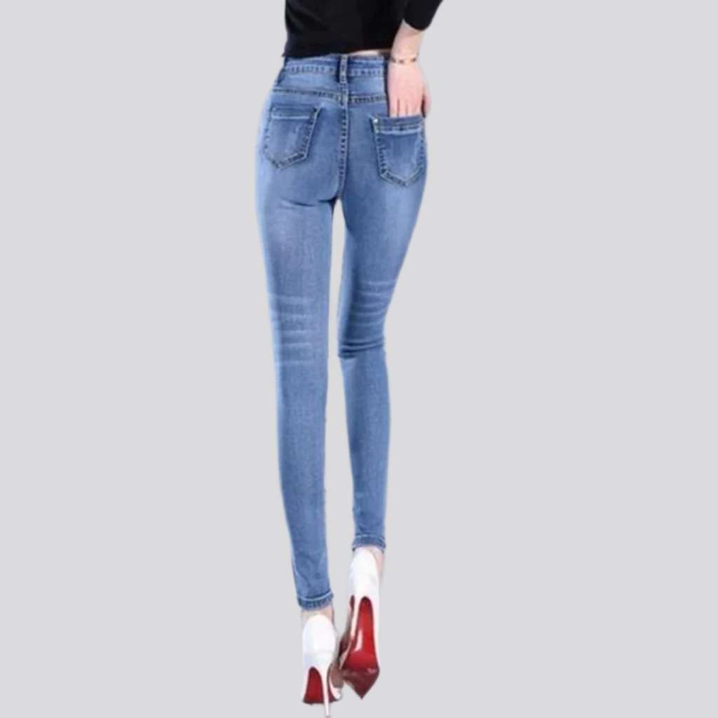 Mid-waist women skinny jeans