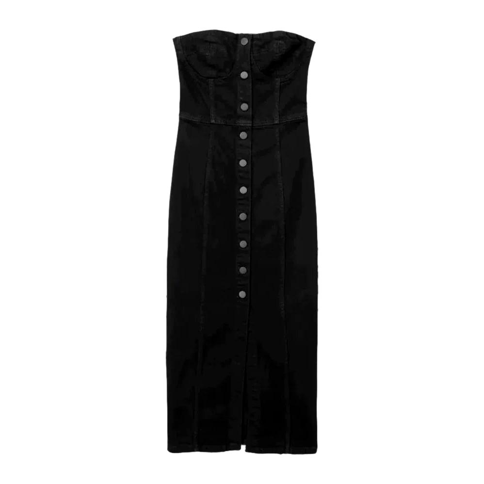 Long classic denim dress for ladies