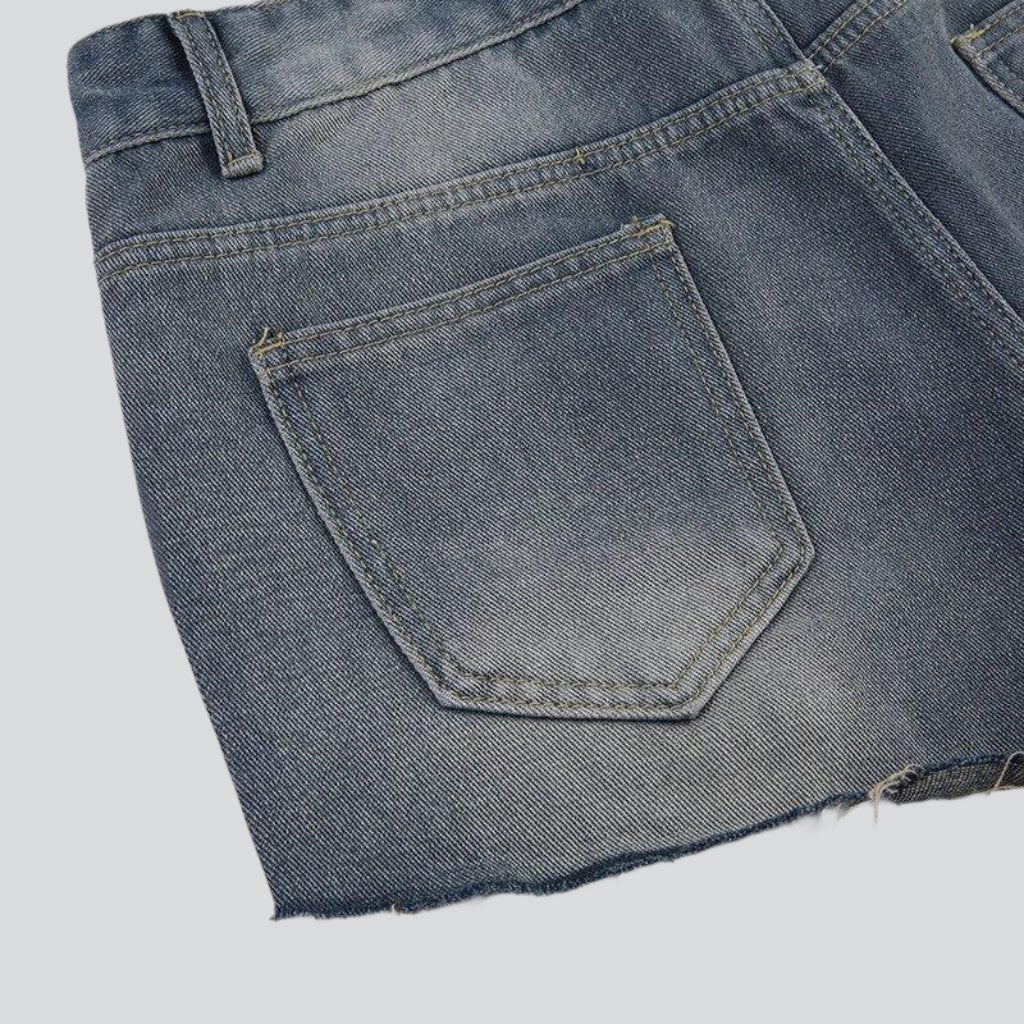 Y2k distressed jean shorts