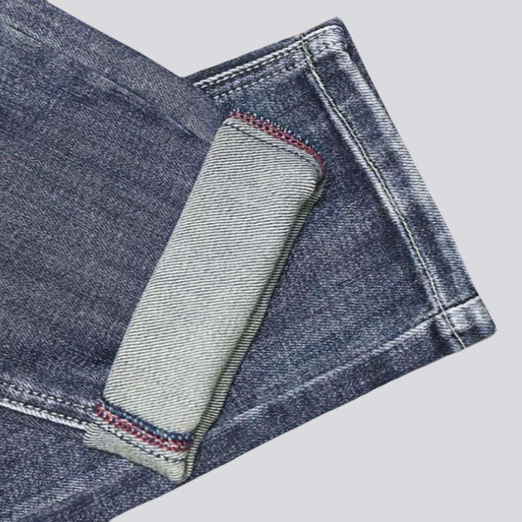 Vaqueros patchwork de cintura media para hombre