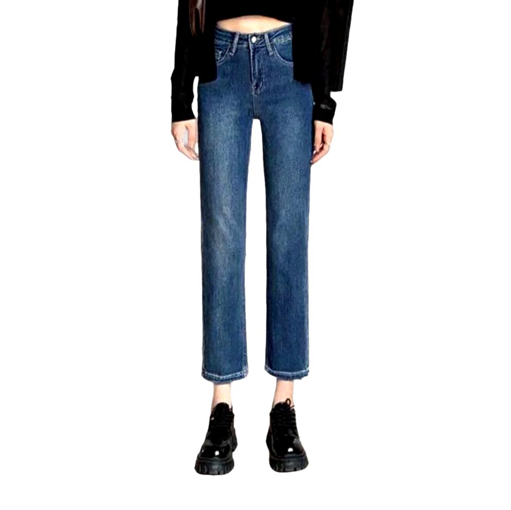 Short women high-waist jeans