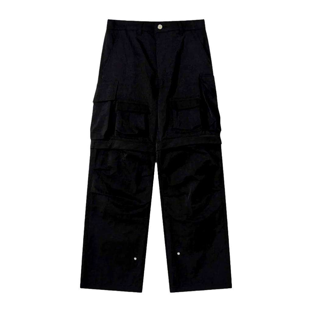 Multi-pocket detachable denim pants