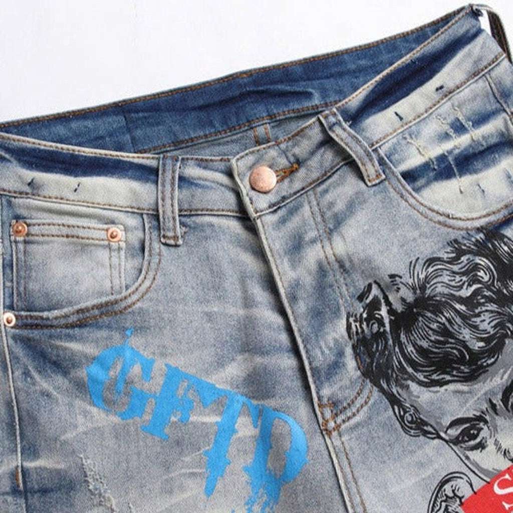 Jeans für Herren mit Graffiti-Malerei