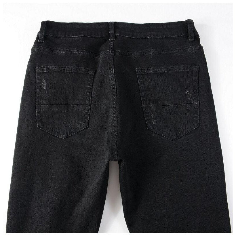 Ripped-knee skinny men jeans