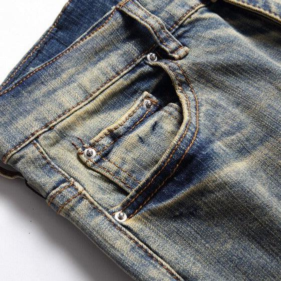 Bemalte Distressed-Jeans für Herren