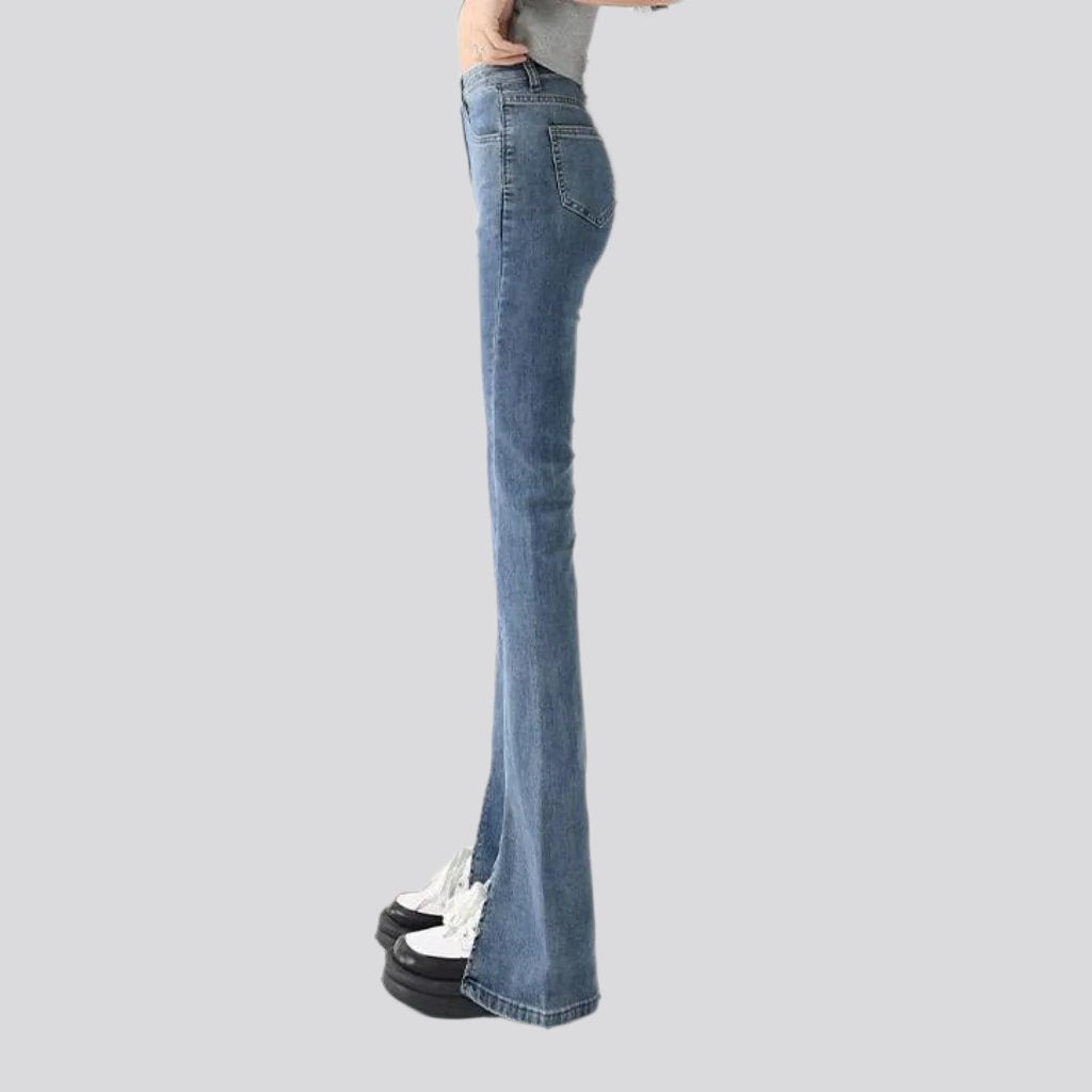 Stonewashed high-waist jeans for women